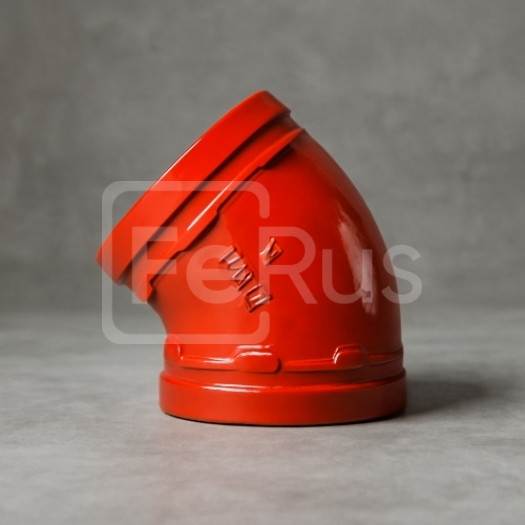 Колено под муфту грувлок ковкий чугун 45 ДУ 40 (ДН 45) 11/2